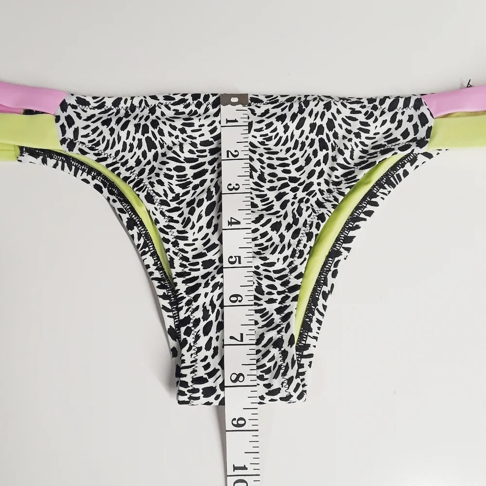 SHADE & SHORE Vacay Pink Yellow Animal Print 2PC Bikini 36D & Large  NWT